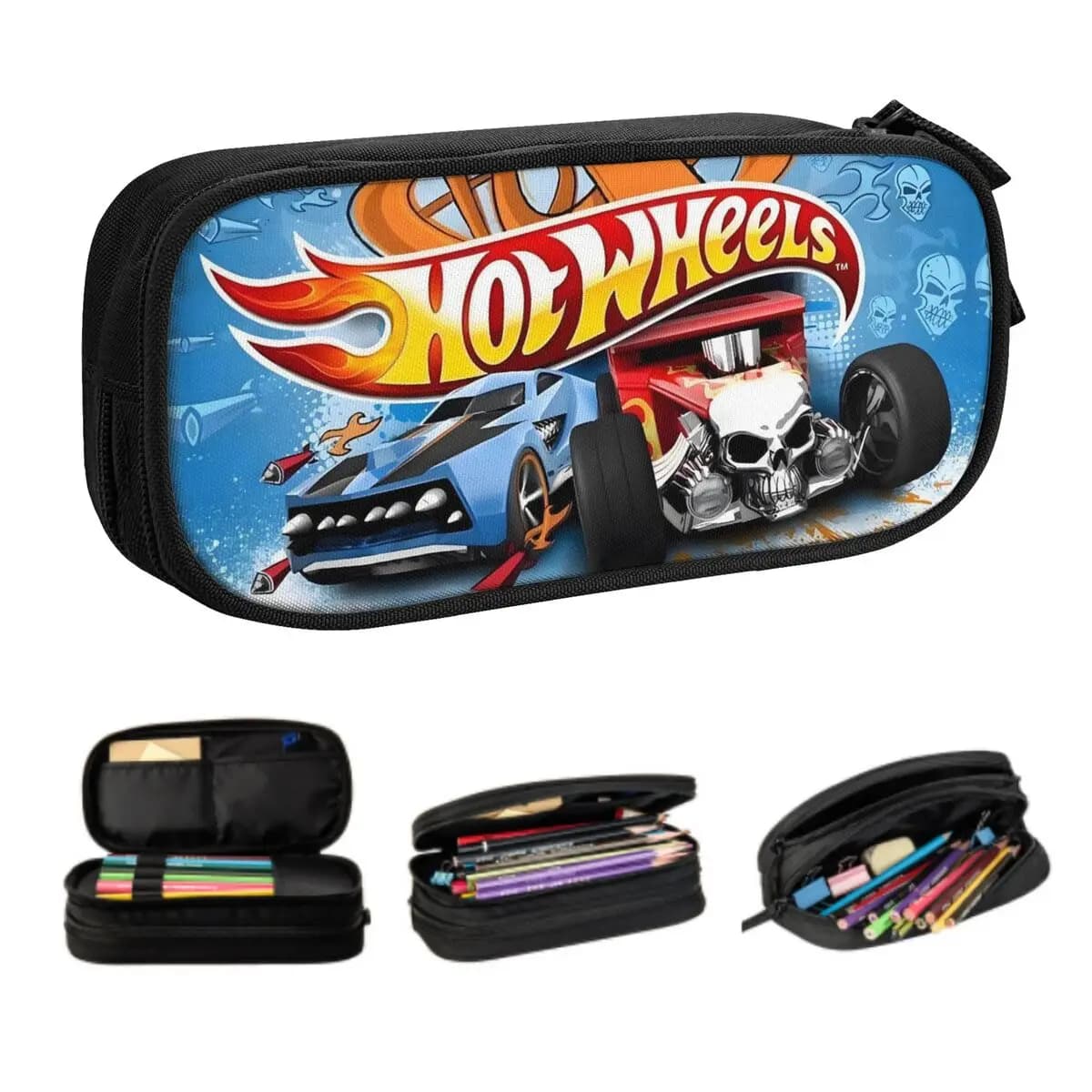 Astuccio per matite personalizzato Hots Wheelses per ragazza ragazzo Borsa per penne per giochi d'azione avventurosi di grande capacità Accessori per la scuola