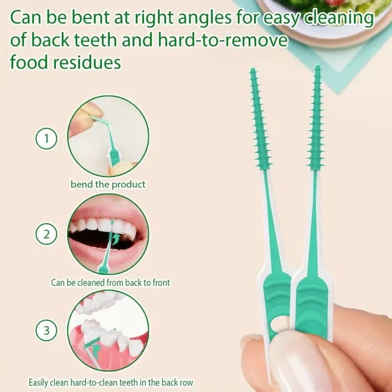 Toothpicks Brush Between Teeth With Thread Oral Cleaning Tools100Pcs Interdental Silicone Brushes Dental