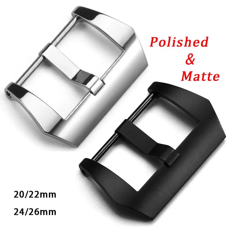 Fibbia in acciaio inossidabile 316L 20mm 22mm 24mm 26mm per Panerai PAM Chiusura a spillo lucido opaco Accessori per bottoni in metallo argento nero
