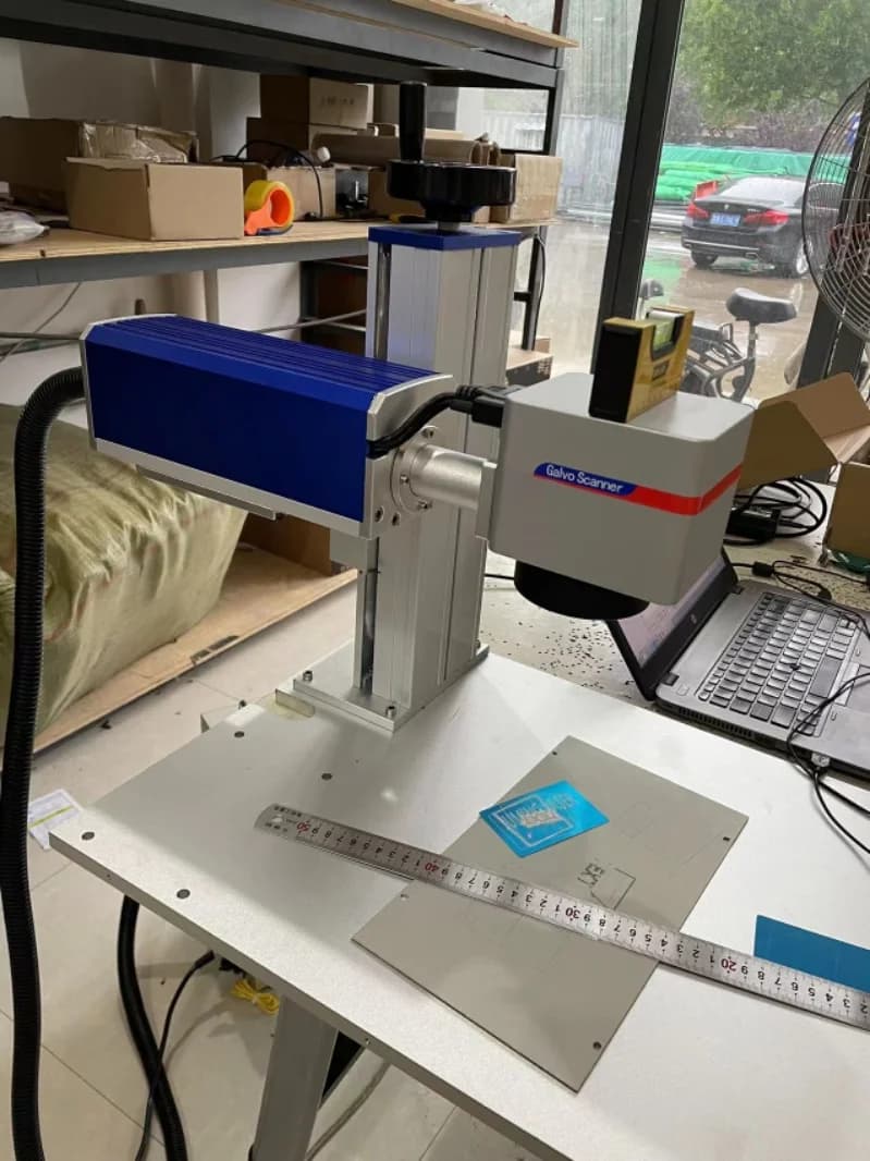 Laser Marking Machine 50W 30W 100W 20W, Raycus Fiber Laser Engraver with D80 Rotating Axis for Metal, Paper, Steel, PVC