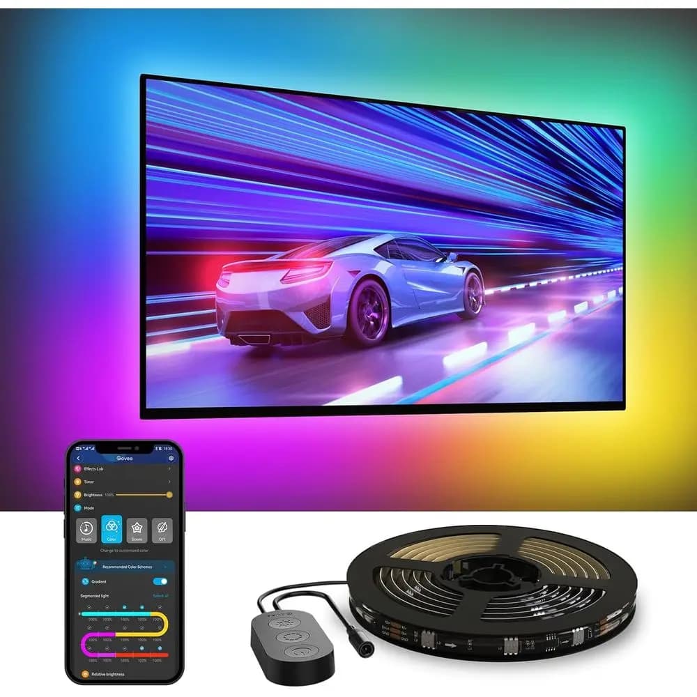 TV LED Backlight,RGSmart LED Strip Lights or 70-80 inch TVs, Bluetooth and Wi-i Control, Works with Alexa & Assistant, Music Syn