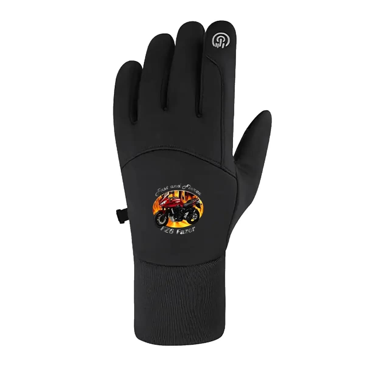 Guanti da ciclismo invernali ispessiti con grafica per moto FZ6 Fazer veloci e feroce per uomo Guanti touchscreen da moto