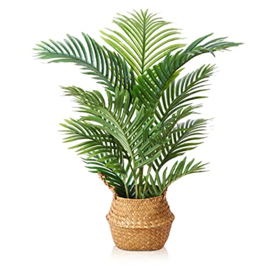 Pianta Artificiale di Palma Majesty Finta, 90 cm, per Arredamento Domestico, Piccoli Alberi Finti in Vaso, Piante Tropicali Artificiali per la Casa