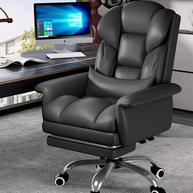 Sedia direzionale da gioco Cuscino spesso 12H Sedia da computer girevole stile comfort Sedia da ufficio in pelle con ascensore idraulico con poggiatesta