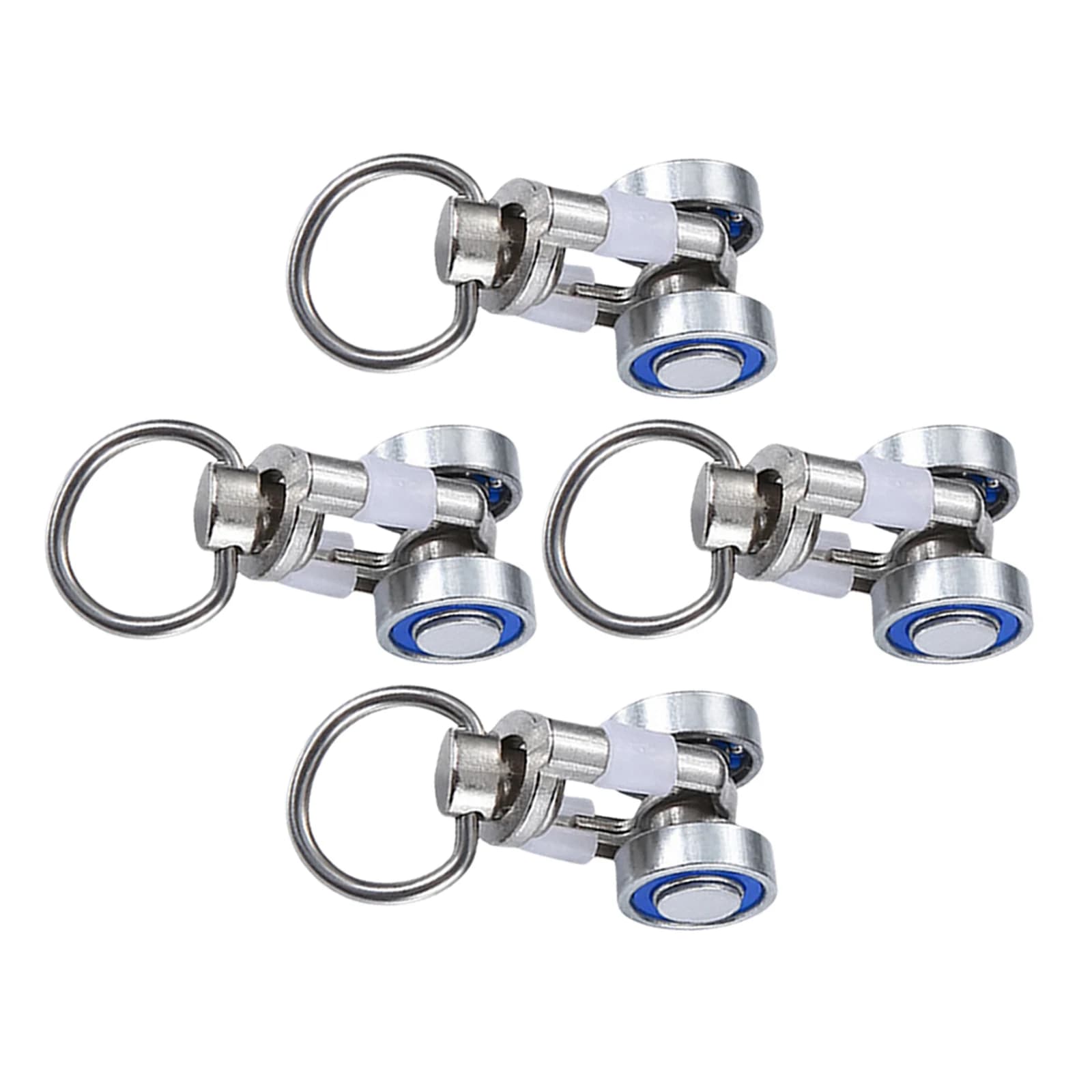 4pcs Track Rollers Ceiling Mount Metal Bearing Sliders Heavy Duty Flexible Drapery Rail Accessories Curtain Carrier Roller