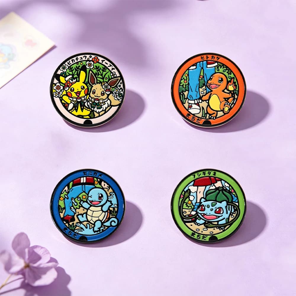 4Pcs/Set Cute Anim Enamel Pins Sleeping Charmander Badge Brooches Bags For Fans Jewelry
