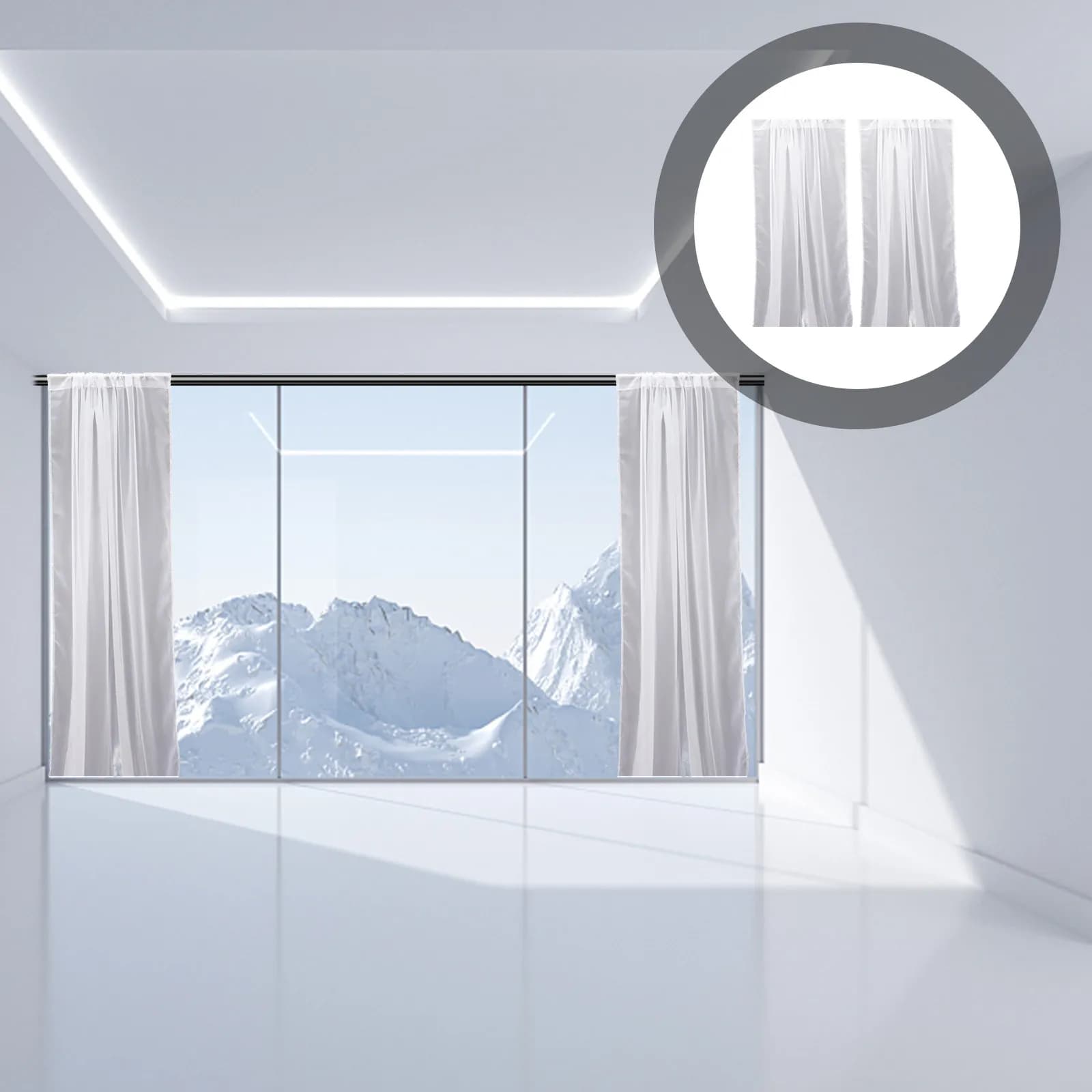 2 Pieces Transparent Curtains for Window, Living Room and Bedroom, Modern Decorative Panels for Interior