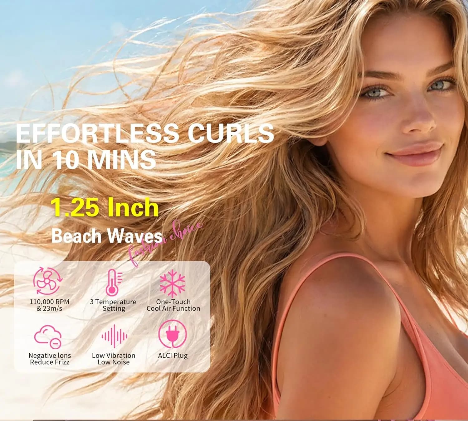 ABNER Styler ad Aria Calda Professionale 6 in 1 - Set Asciugacapelli e Piastra Potente, Asciugatura Rapida, Arricciatura e Volumizzazione