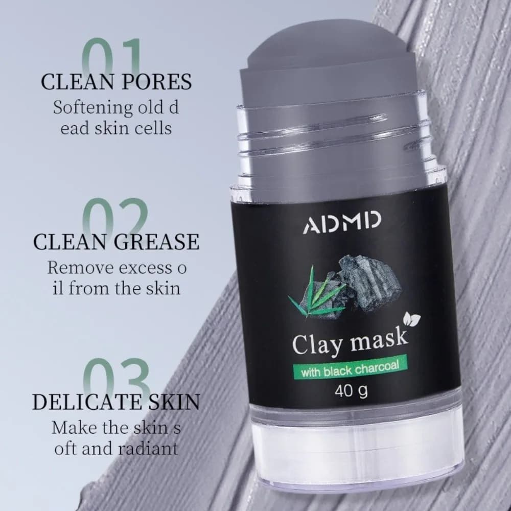 2pcs Deep Adsorption Bamboo Charcoal Mud Mask Stick Oil Absorbing Blackhead Removal Blackhead Mud Mask Pore Refining