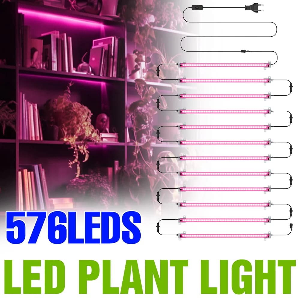 Barra LED a Spettro Completo per Coltivazione Indoor 220V, Lampada per Serra e Tenda, Illuminazione UV/IR per Coltivazione Idroponica di Semenzali e Vegetali