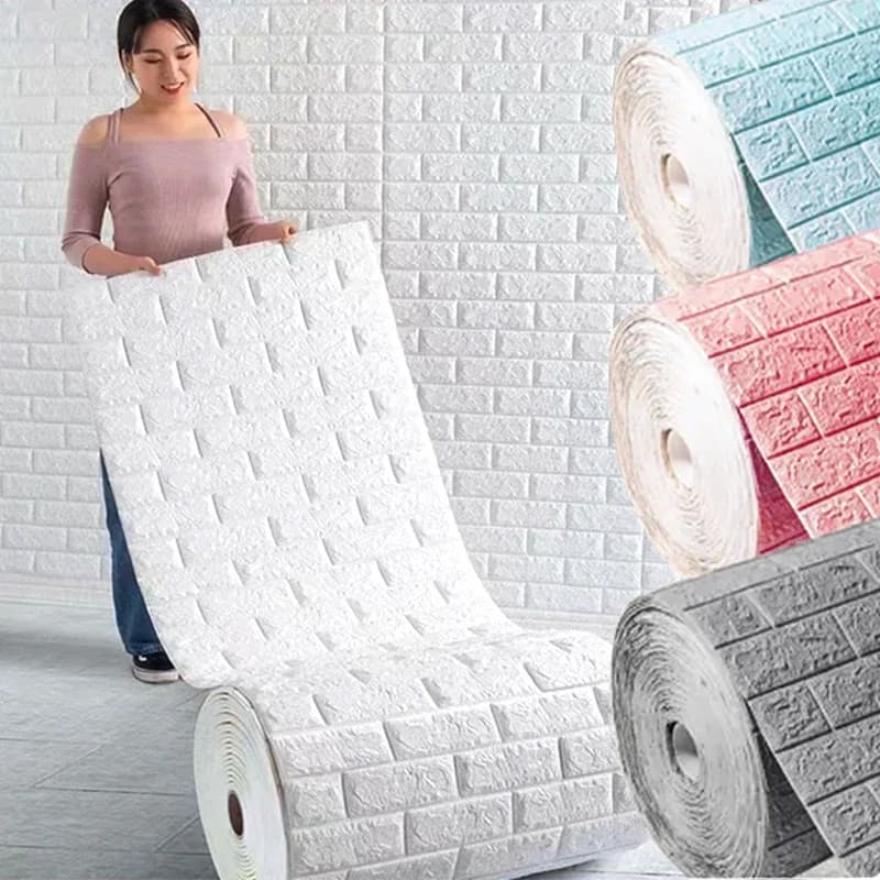 Carta da parati autoadesiva 3D 70cmx1/5/10m Adesivi murali impermeabili continui per la camera dei bambini Camera da letto Cucina Rivestimento murale di casa Decor