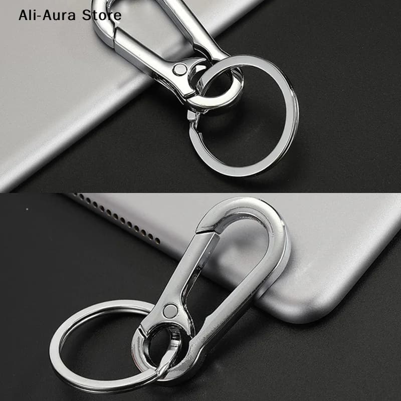 1Pcs Men Stainless Steel Gourd Buckle Keychain Waist Belt Clip Anti-lost Buckle Hang