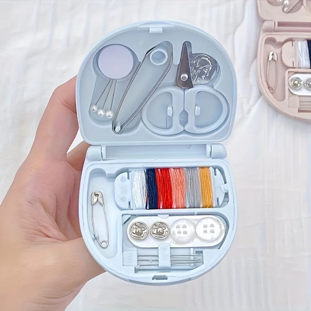 Borsa da cucito da viaggio portatile da 1 pezzo, inclusa mini forbici e filo - Set durevole per una riparazione rapida del kit di attrezzi da cucito