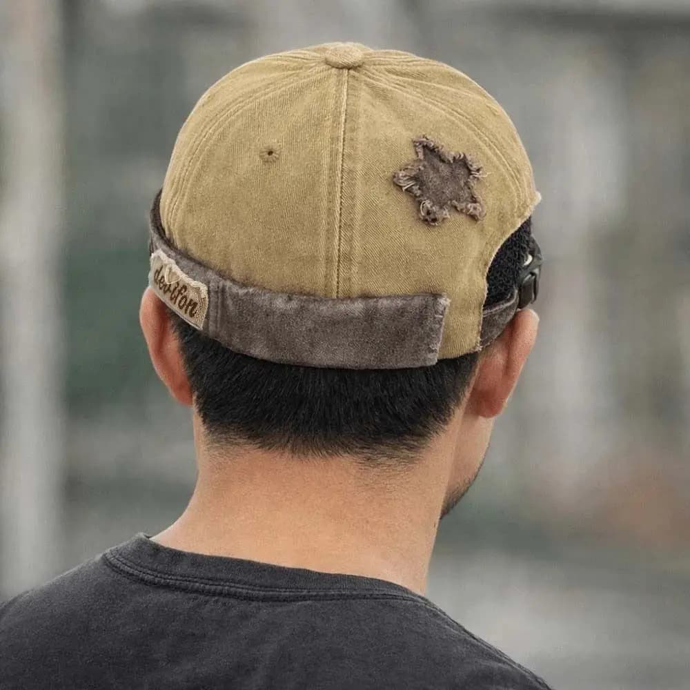 Casual Docker Cap Adjustable in Cotton Lavated Unit Without Visiera with Letters and Stars, Style Street