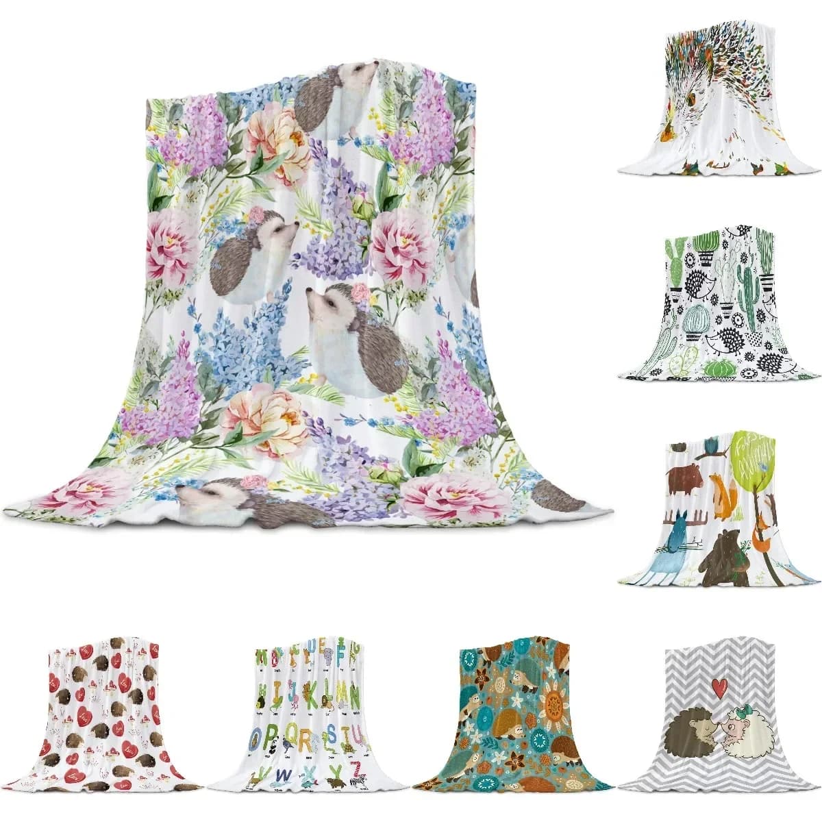 Coperta in pile di corallo con fiori di riccio, lenzuolo invernale, copriletto, divano letto, coperta leggera, sottile, morbida e calda, in flanella, Queen, King Size