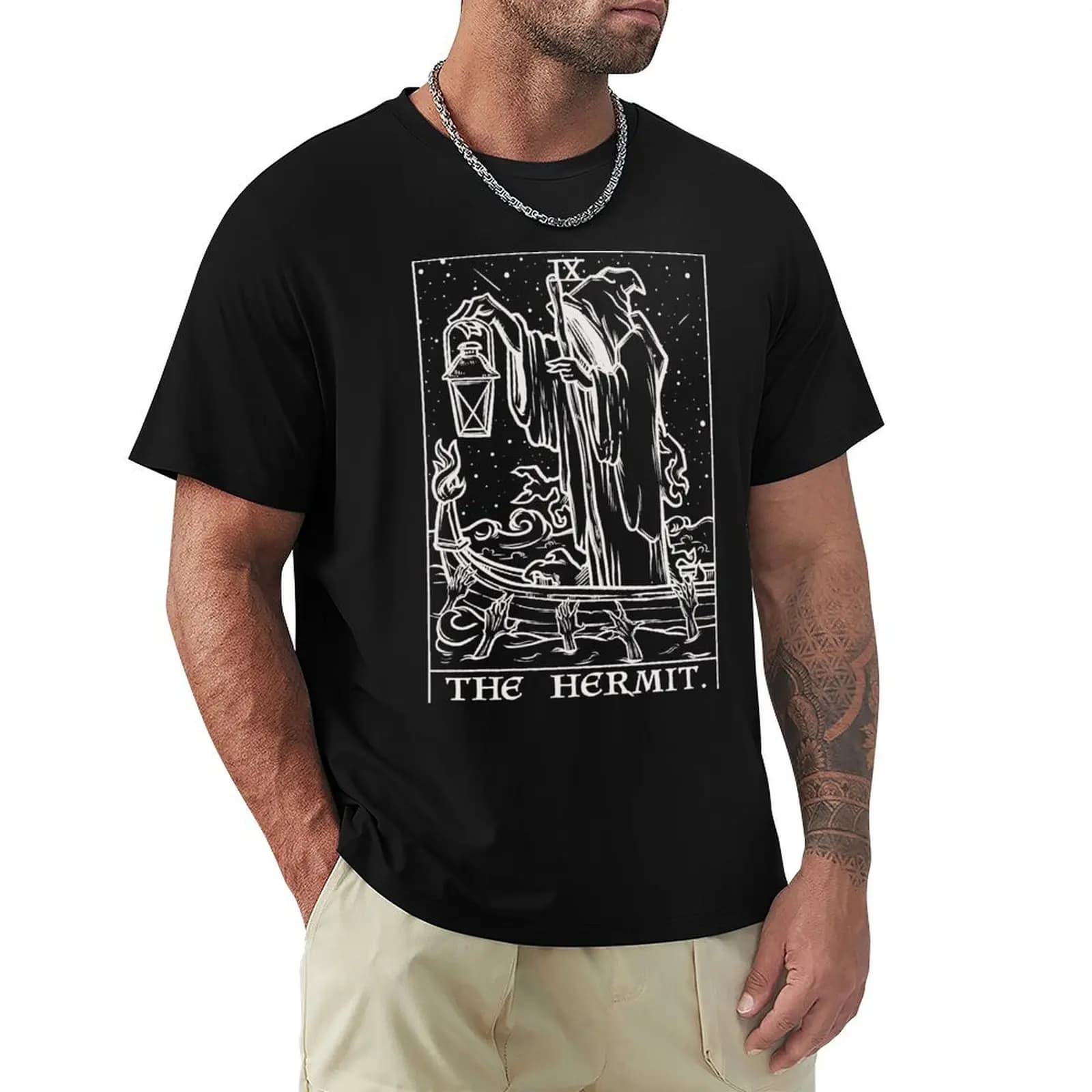 T-shirt The Hermit Tarot Card Terror Tarot Shadow Edition Grim Reaper, T-shirt da viaggio ad asciugatura rapida