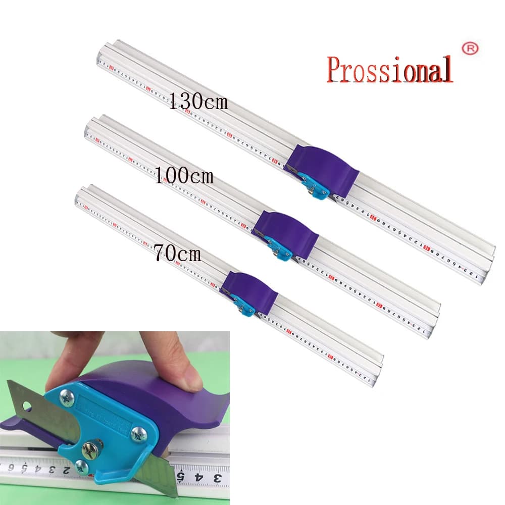Righello di posizionamento per taglio manuale 70-130 cm per pannelli in PVC e KT, in alluminio antiscivolo, per falegnameria e fai da te