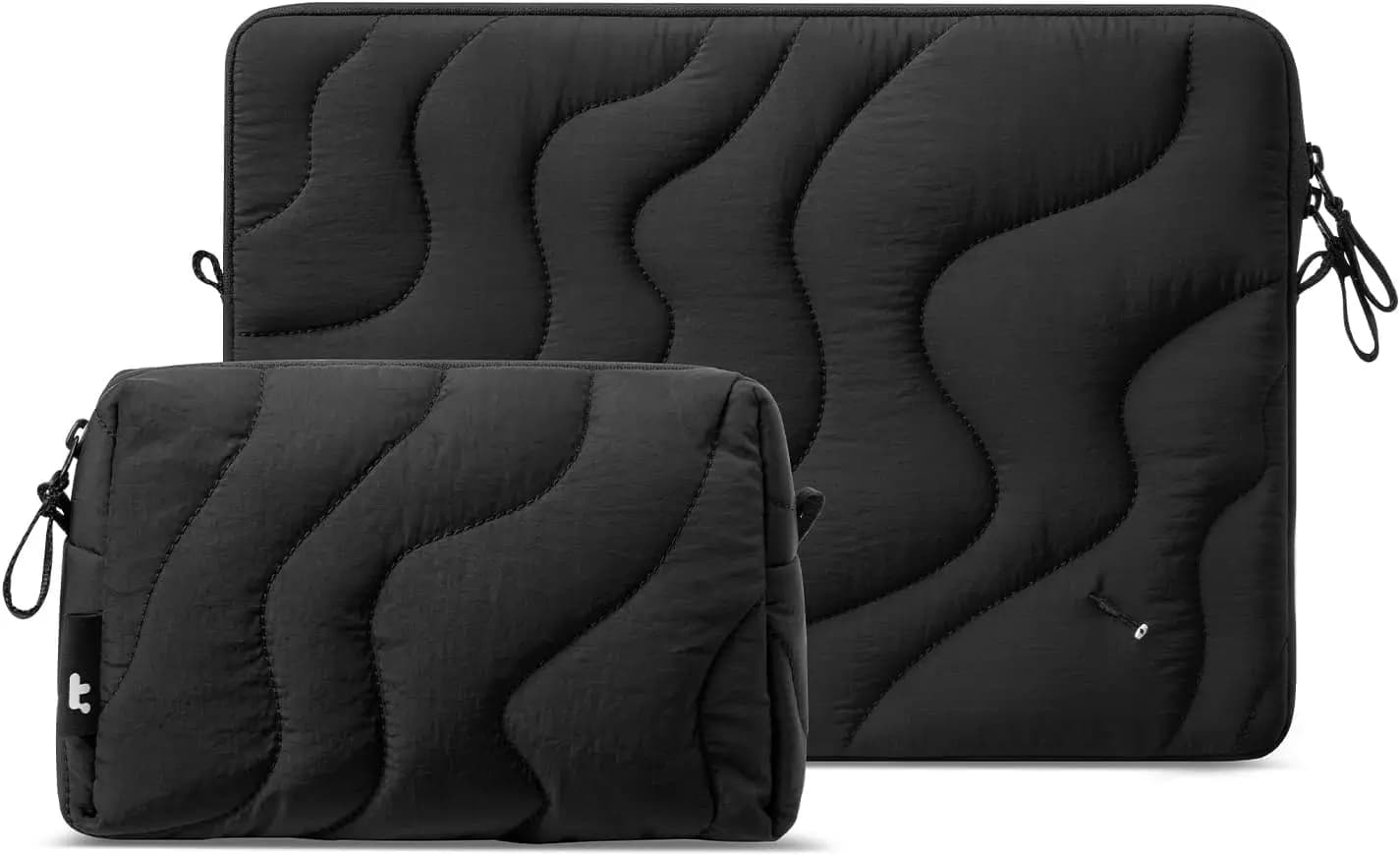 Kit Custodia Imbottita per MacBook Pro 14 Pollici e Surface Laptop 13.8 Pollici con Tasca Tecnica, Materiale Riciclato, Protezione Leggera