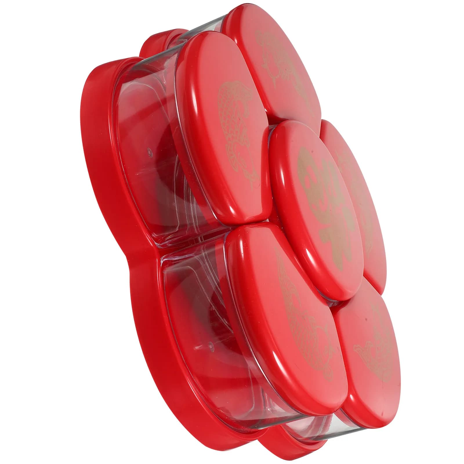 Contenitore per Snack con Scomparti, Vassoio in Plastica per Frutta, Caramelle e Frutta Secca, Multifunzione per Servire Dessert