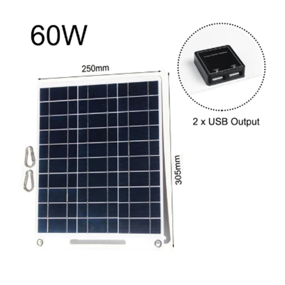 Nuovo pannello solare da 60 W portatile 5 V doppio USB kit pannello caricabatterie rapido batteria di ricarica di emergenza esterna caricatore per telefono da viaggio