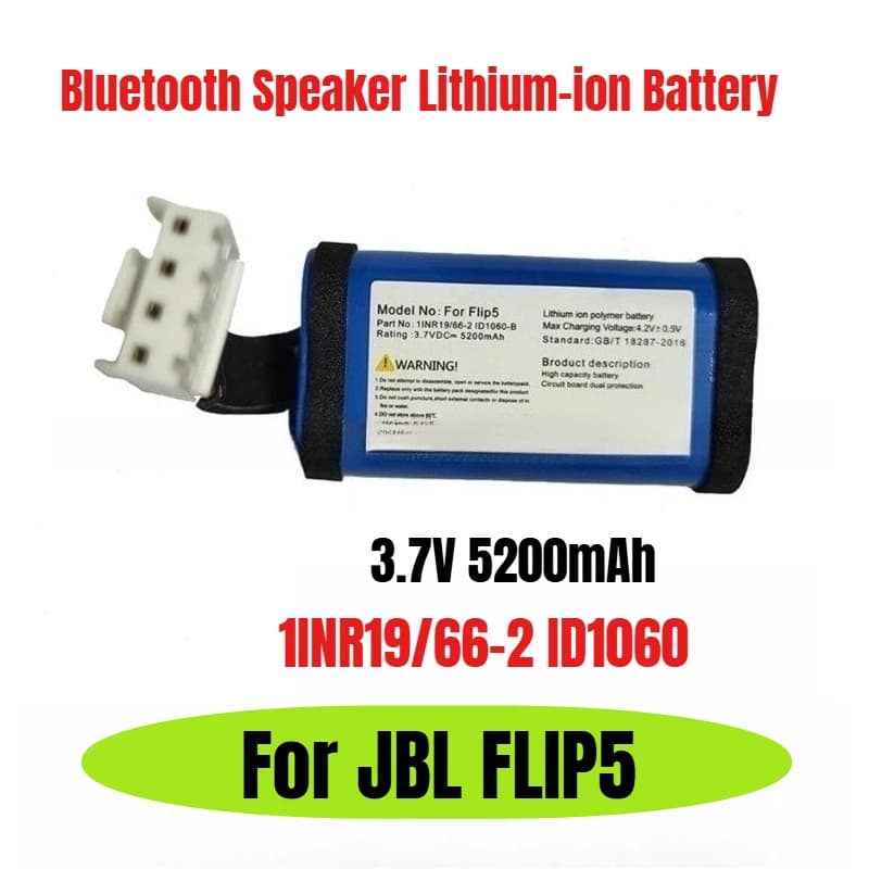 Batteria agli ioni di litio per altoparlante Bluetooth JBL FLIP5 1INR19/66-2 ID1060 da 3,7 V 5200 mAh