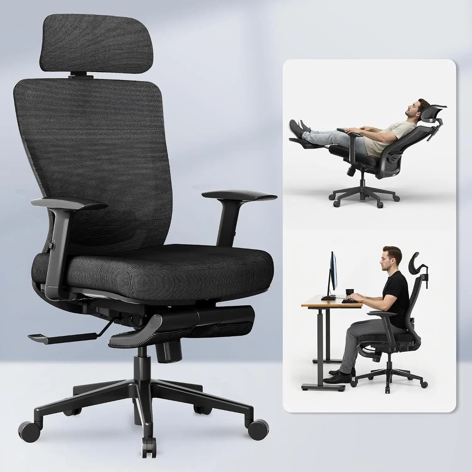 Ergonomic Office Chair with Footrest, High Back Desk Chair with Lumbar Support & Headrest, Home Office Gaming Chair,Customized