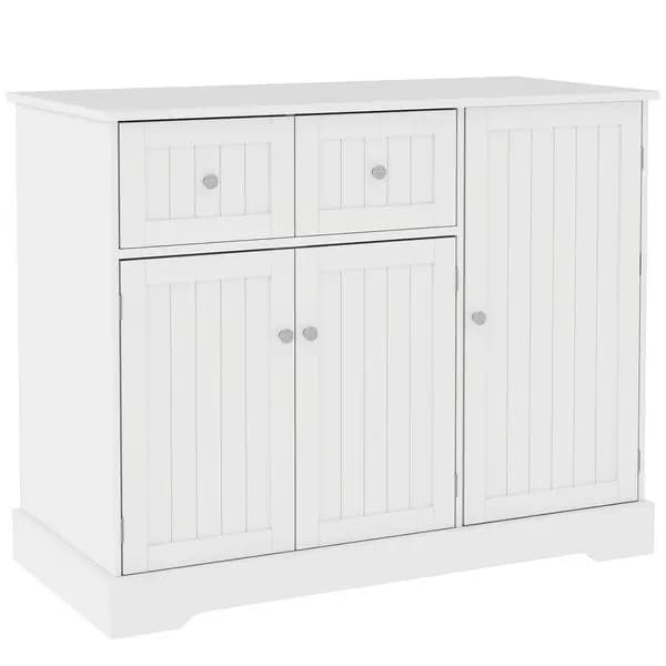 Contenitore per lettiera per gatti con cassetti, portaoggetti, kit antiribaltamento, 39' x 18' x 31,5', bianco