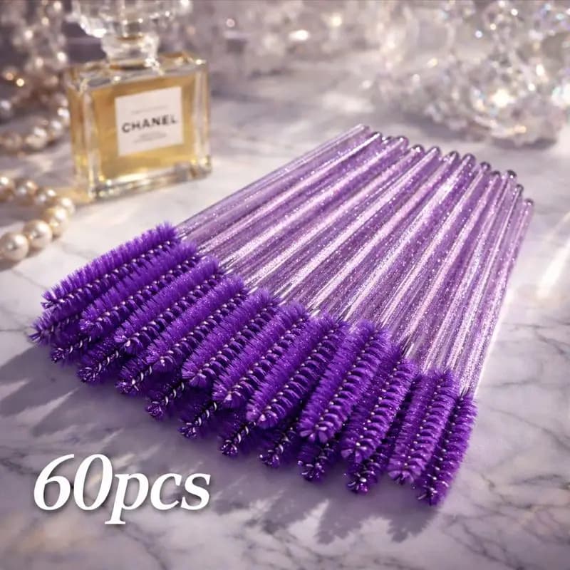 60 set of brushes for combing eyelashes and eyebrows, mascara head for the care of hair extensions, combs for combing and separating eyelashes