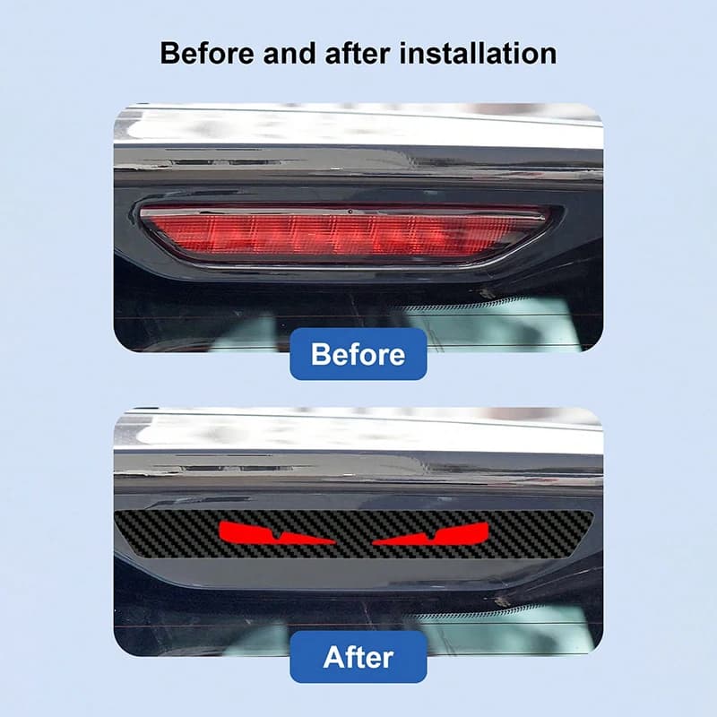 Universal decalcomania for carbon fiber brake light - Waterproof, UV-resistant, easy to apply, without residues, perfect fit - Self-adhesive