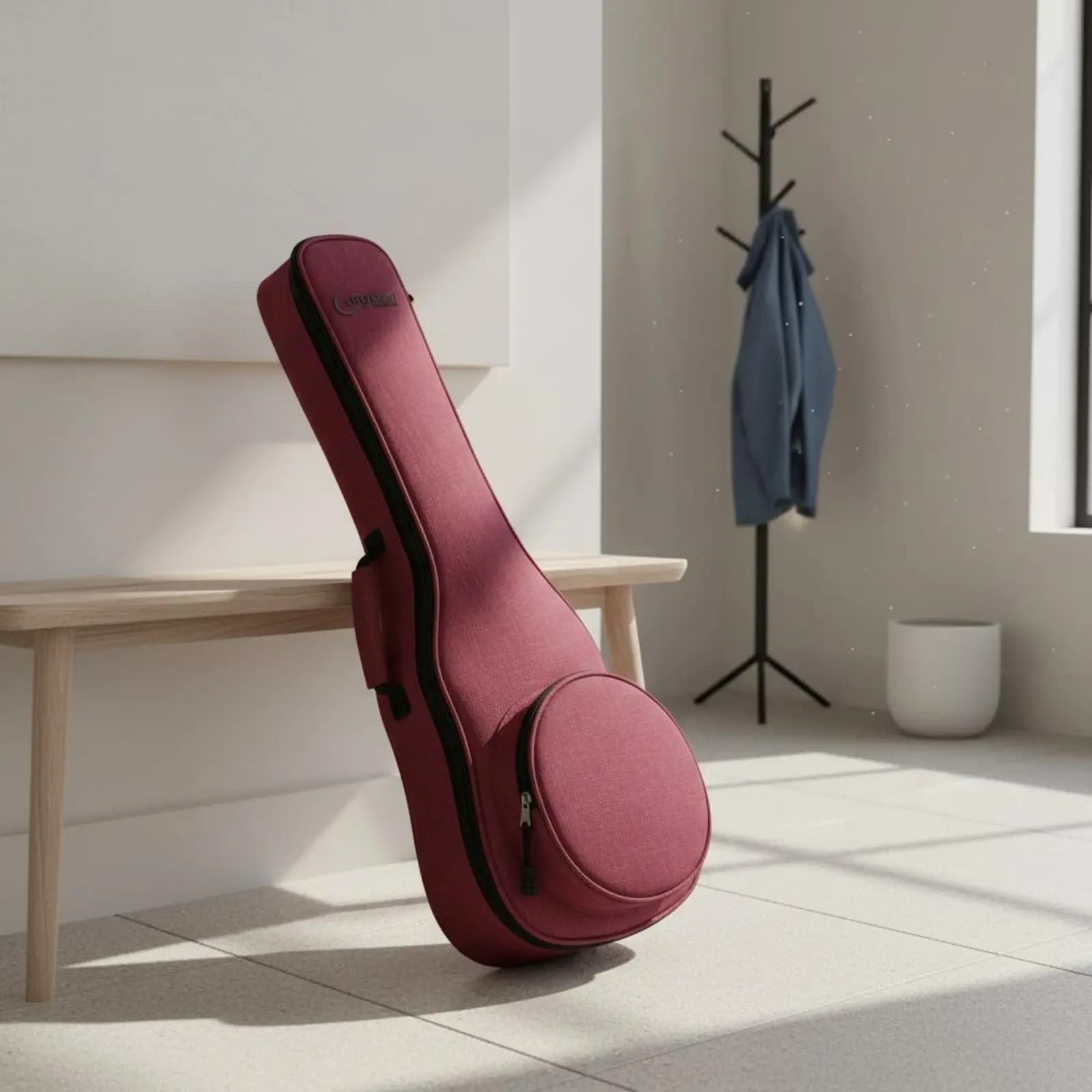 Borsa impermeabile per ukulele, leggera, accessorio per strumenti musicali, design robusto con tasca rotonda per il viaggio