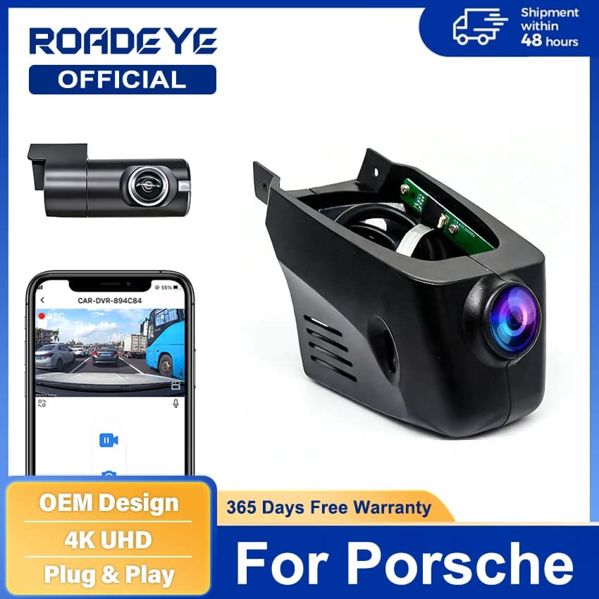 Dash Cam per Porsche Panamera 970 Cayenne 958 718 982 Macan 95B 911 991, DVR Auto Plug and Play 4K con Visione Notturna e Monitoraggio WiFi tramite APP