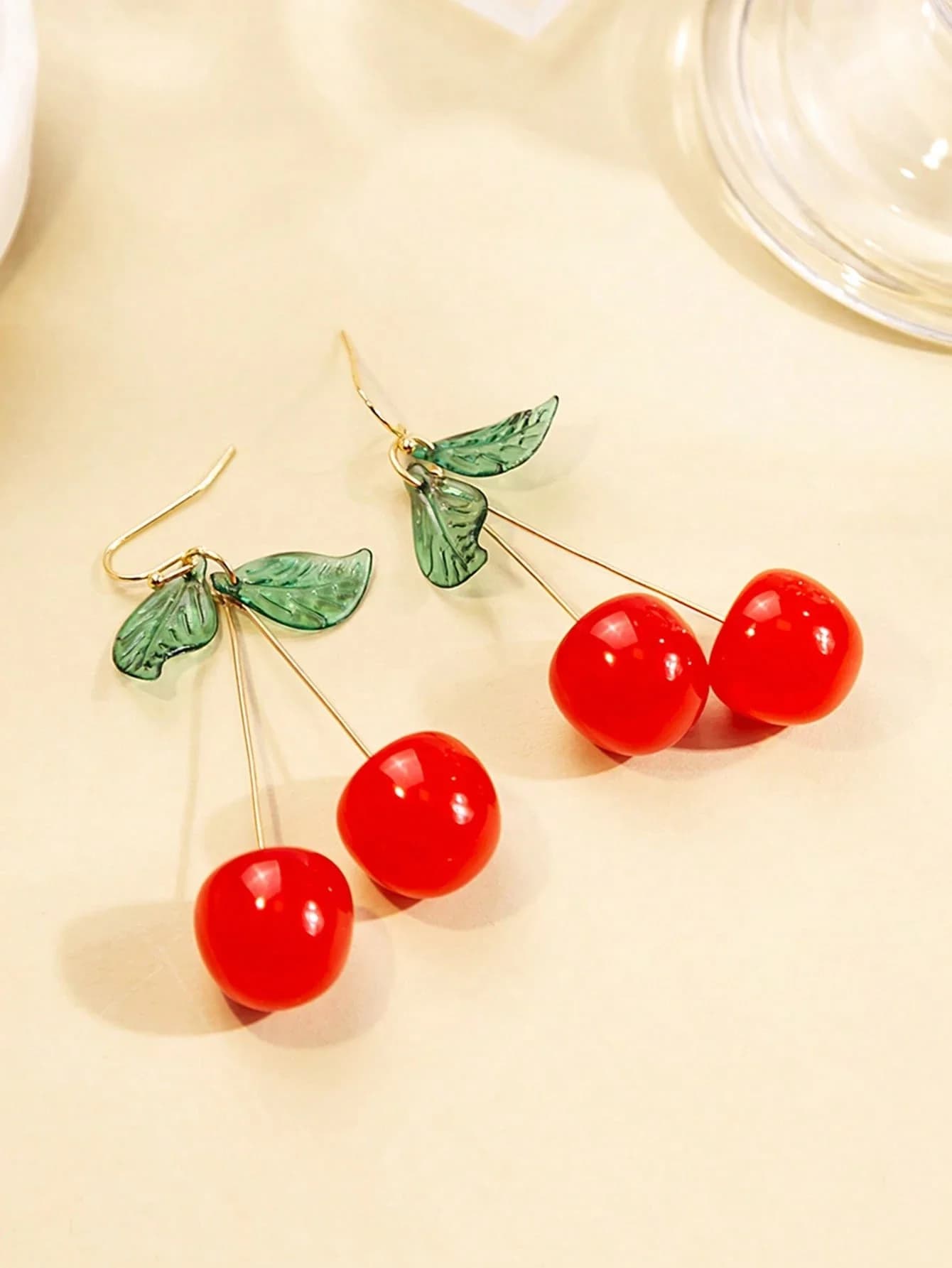 1 paio di orecchini pendenti realistici con ciliegie rosse, un regalo perfetto per la festa della mamma - Fascino primaverile irresistibile, ciliegia rossa vibrante