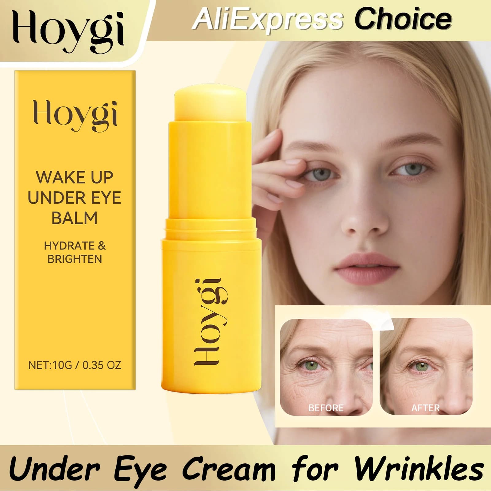 HOYGI Stick Contoured Cream Vitamin C Eyes, Improves Subtle Rugs, Allevia Bags and Eyelets, Lighting Siero Delicate and Hydrating