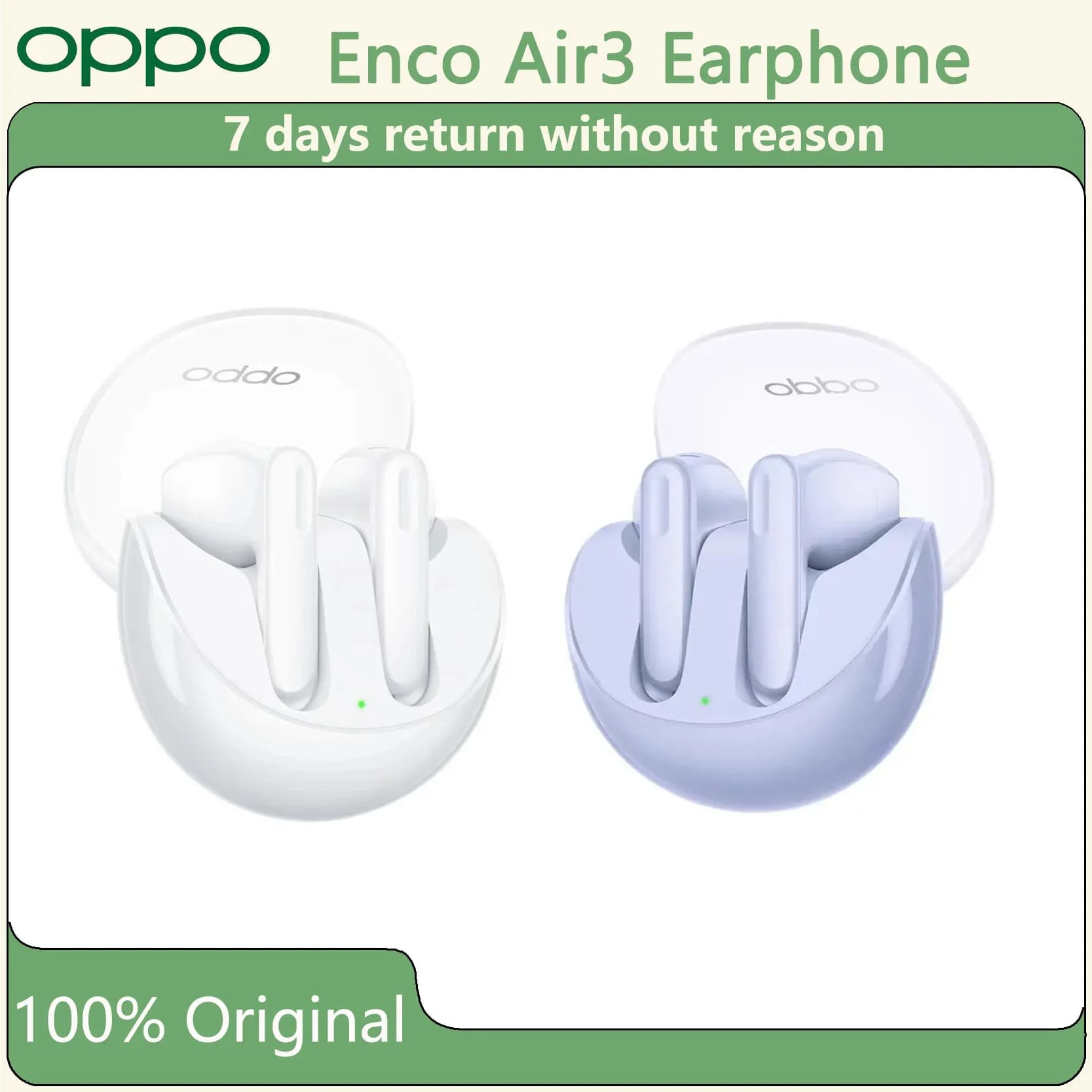 Auricolari wireless originali OPPO Enco Air3 Bluetooth 5.3 con riduzione del rumore AI, cuffie in-ear stereo HiFi per gaming
