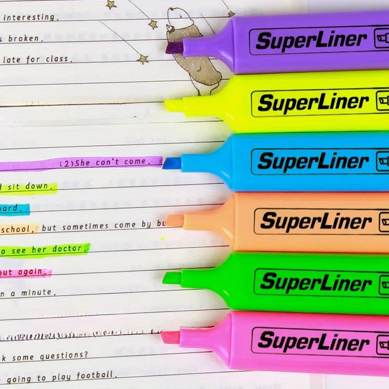 Evidenziatore colorato da 4/6 pezzi con clip per penna: nessuna batteria, inodore, 10 usi, perfetto per uffici e scuole