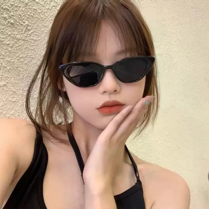 1pcs Set Cat Eye Sunglasses For Women Fashion Small Frame Sun Glasses Lovely Outdoor Casual Accessory Eyeglasses Stylish Uv Blocking Eyewear Perfect For Outdoor Adventures Daily Wear Beach Trips And Driving