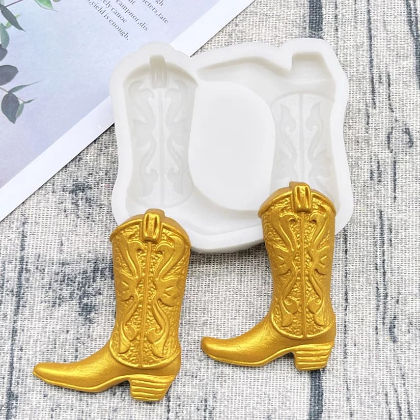 Stampo in Silicone per Stivali da Cowboy, Strumenti per Resina, Cioccolato, Cupcake, Fondente e Decorazione Torte