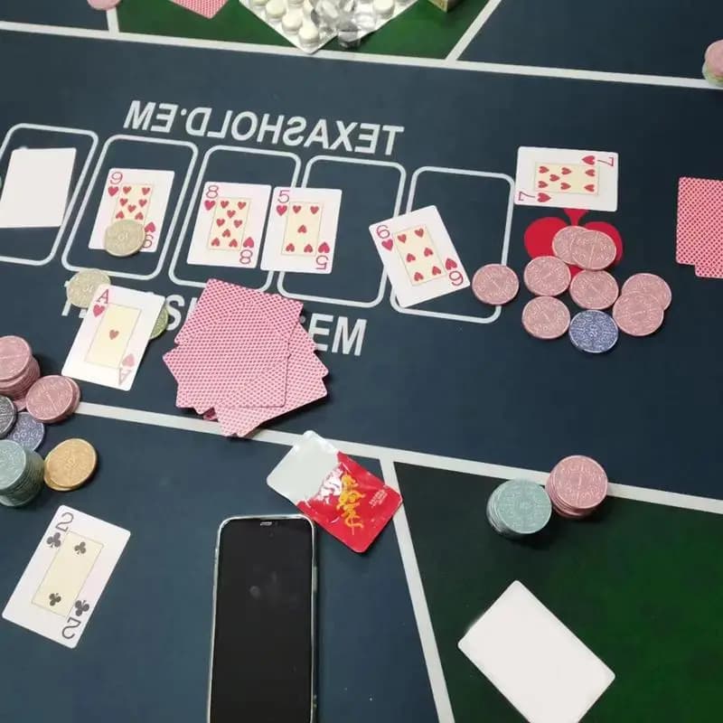 Texas Holdem Mat tappetino da gioco in gomma Layout Poker tovaglia Holdem Pad da tavolo per sale da gioco da tavolo intrattenimento domestico famiglia