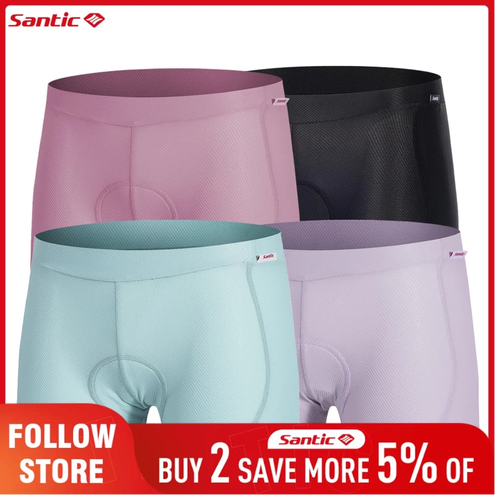 Santic Women's Cycling Mutande 4D Breathable Sponge Padded Cycling Shorts Outdoor MTB Road Bike Intimo Bicycle Shorts