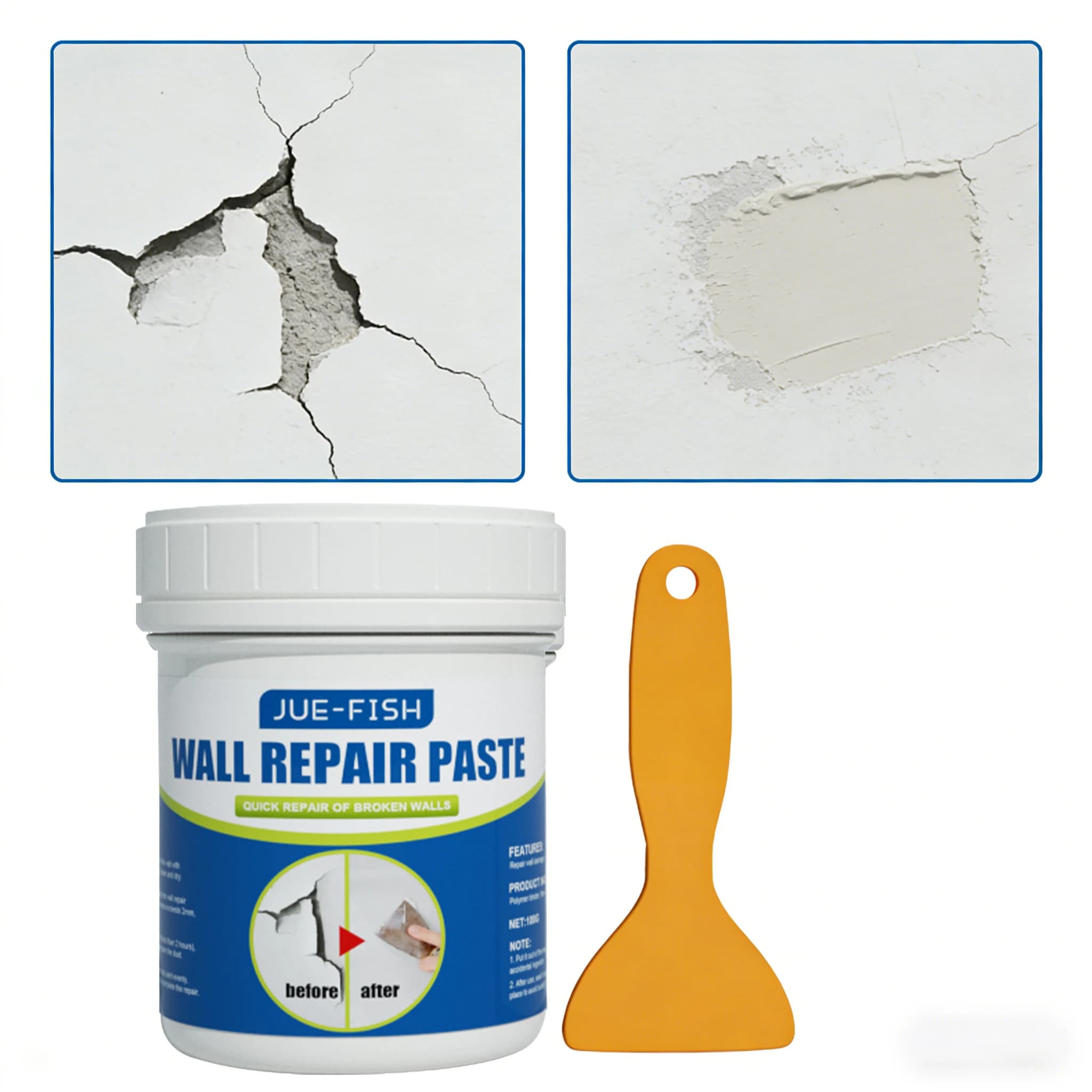 Multipurpose Wall Repair Paste, Quick Drying Paintable Mat, Covers Macchies, Removes Crepes, Waterproof for Home Interior