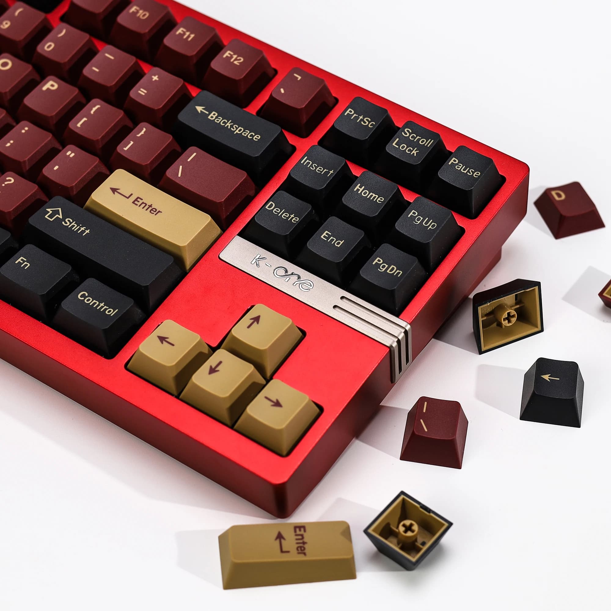 KBDiy Retro GMK Red Samurai PBT Keycap ISO Double Shot Cherry Profile Couplers for Switches MX Alice Gaming Mechanic Keyboard