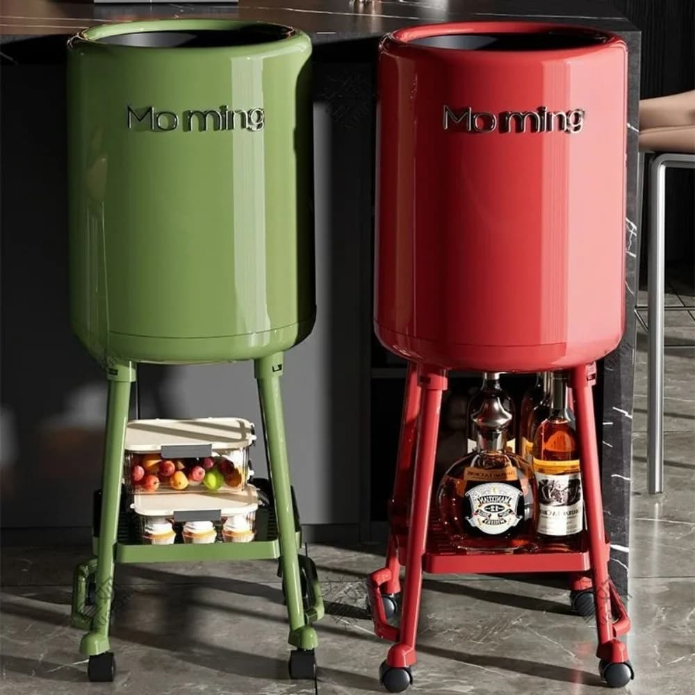 Pattumiera da bagno 20 litri 360 ° Cestino per rifiuti con ruota universale Cucina 15L Bidone della spazzatura Rifiuti alimentari Strumenti per la pulizia della casa