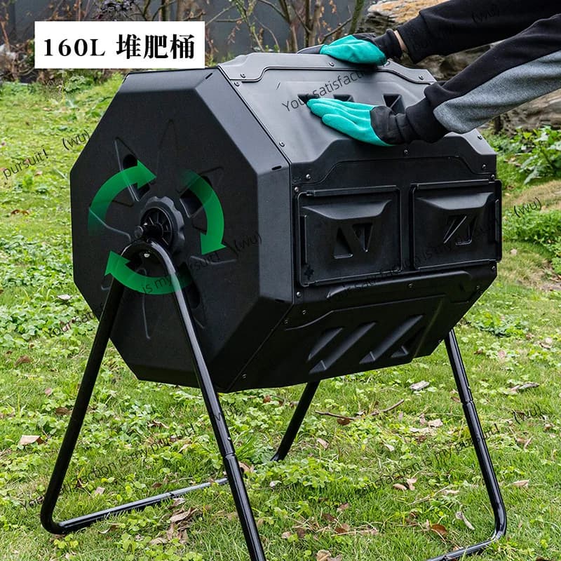 Secchio per compost da giardino da giardinaggio che ribalta la scatola per la fermentazione del giardino esterno Contenitore per compost con foglie cadute per rifiuti di fertilizzanti organici