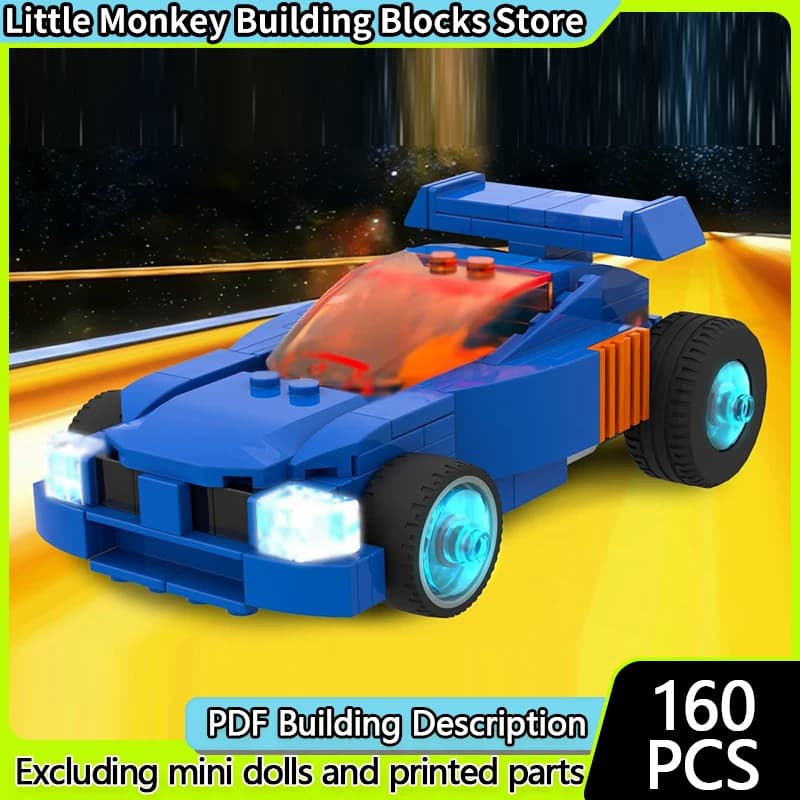Popular Game Model MOC Building Bricks Classic Low-Profile Racing Car Modular Technology Children Holiday Gift Assemble Toy Suit