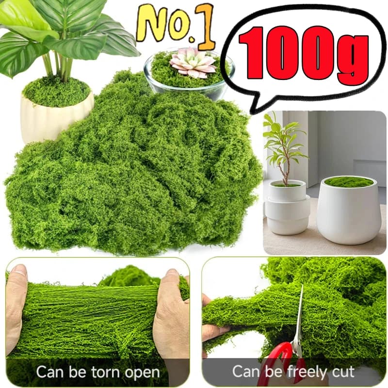 30/50/100g Falso Verde Muschio Piante Artificiali Muschio Erba Casa Soggiorno Decorazione del Giardino Mini Paesaggio Fiore Finto Artigianato FAI DA TE
