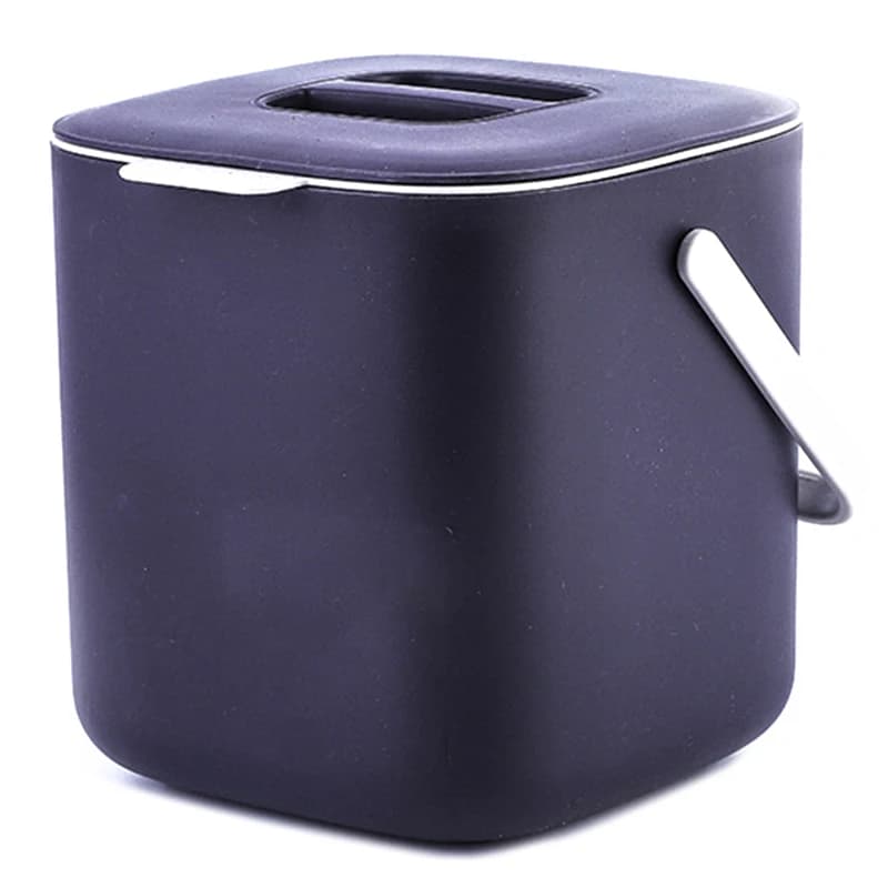 Pattumiera per rifiuti alimentari da cucina in plastica, compost con scolapiatti, contenitore per rifiuti, organizer, accessori, strumenti, grigio scuro