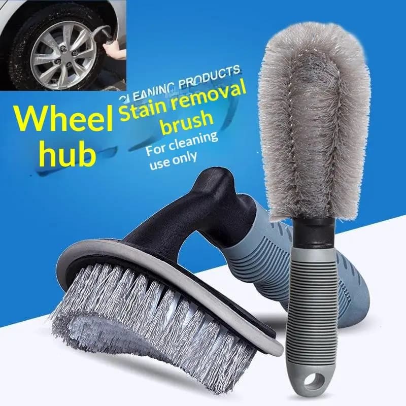 2Pcs Car Tire Cleaning Brush Comfortable Grip Wheel Detailing Tools for Motorcycle Auto Outdoor Washing