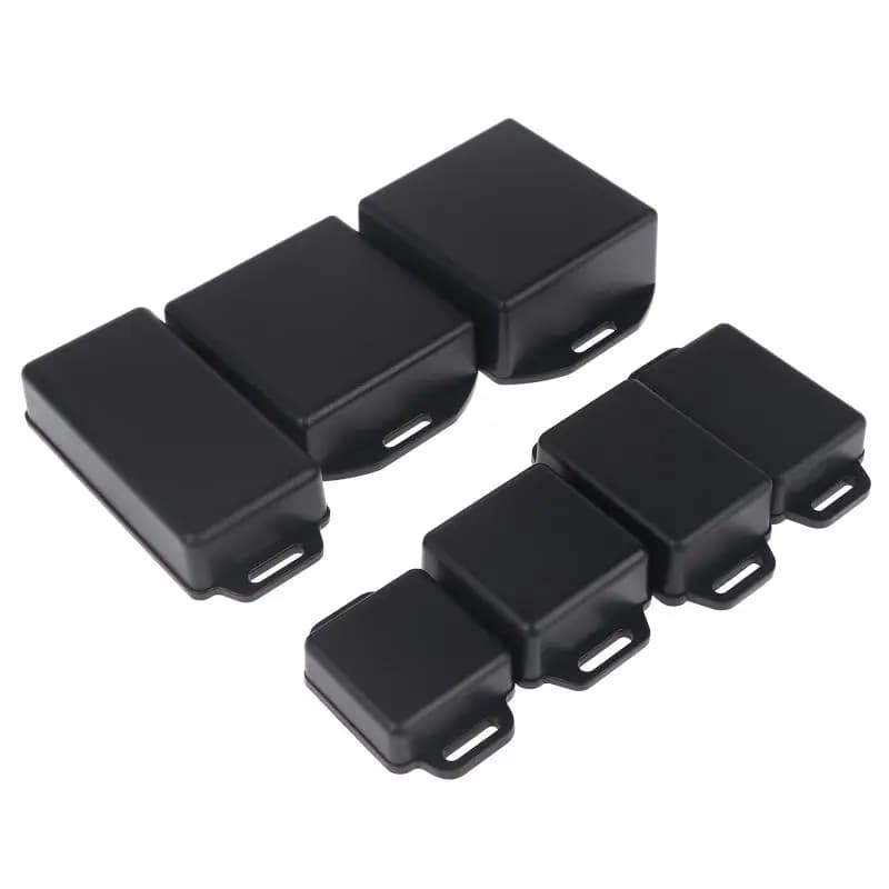 Black Plastic Electronic Project Enclosure Set Multiple Sizes Mounting Ears For DIY Circuit Component Protection