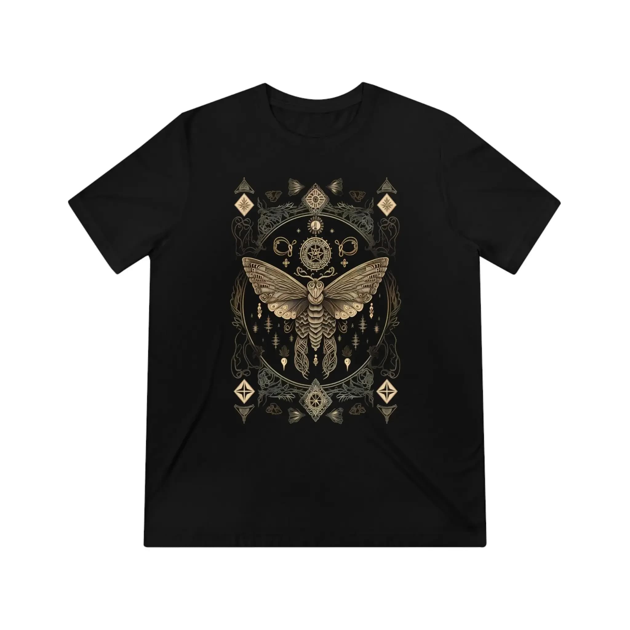 Maglietta artistica in stile carta dei tarocchi Gothic Moth