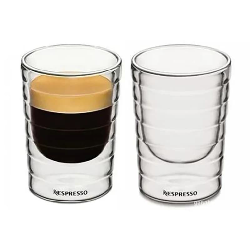 Tazza da caffè Nespresso Resistente al calore Doppia parete Tazza da tè in vetro Birra Caffè Bevanda fredda creativa fatta a mano Bicchieri trasparenti